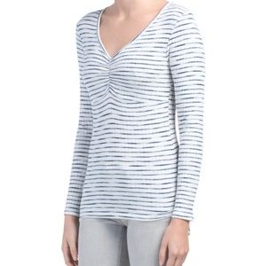 GYFT Long Sleeve Striped Ribbed Top L NEW